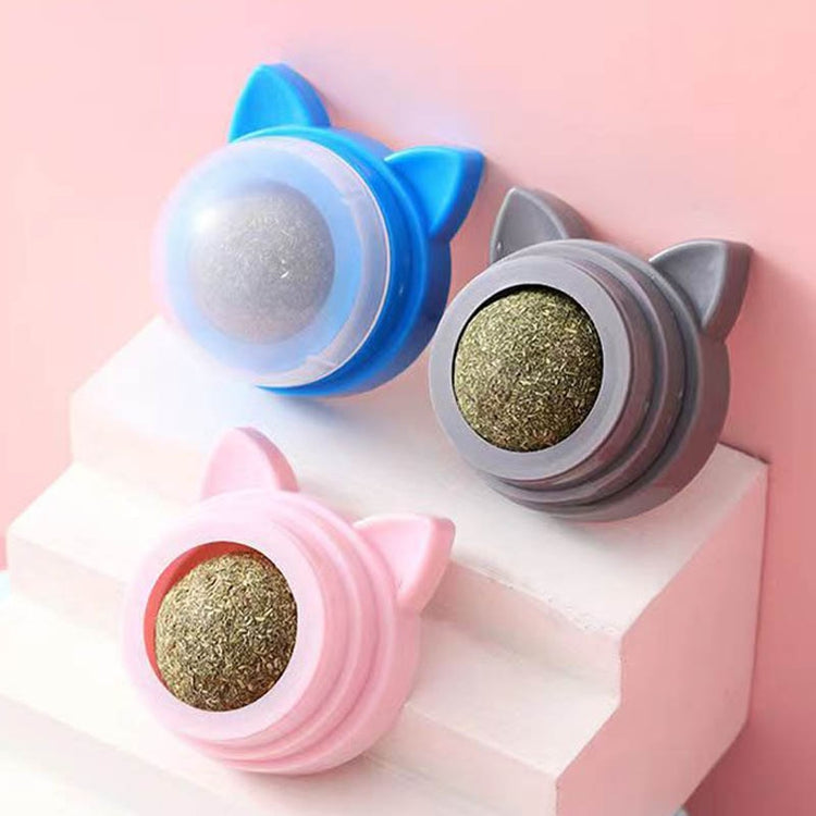 New Catnip Pure Natural Cats Candy Snack Ball Rotatable Toy Cat Molar Toothpaste Edible Bolus Teeth Cleaning Bite-resistant Toys